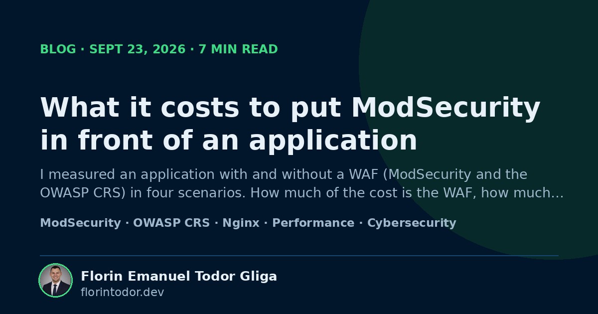 What it costs to put ModSecurity in front of an application